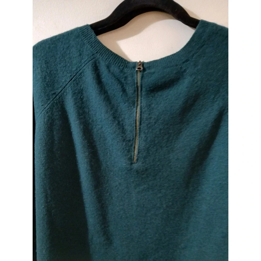 Halogen Women's Teal 100% Cashmere Crew Neck Long Sleeve Sweater Size L - Picture 5 of 6
